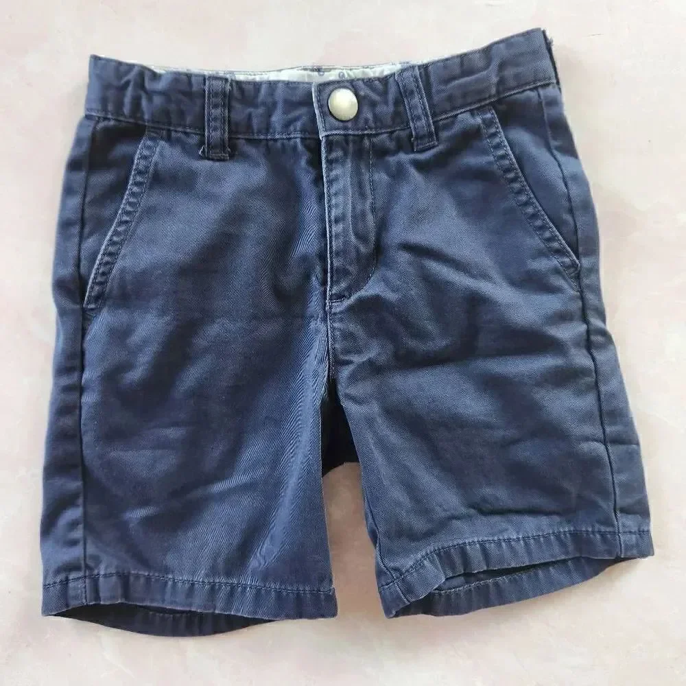 Gymboree boys size 5 navy blue Stanton cotton shorts school uniform